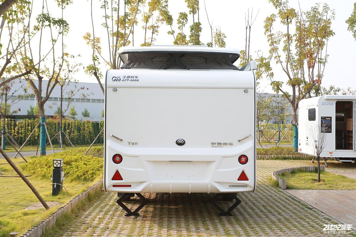 拖挂也能升降车顶宇通t511公路拖挂房车实拍
