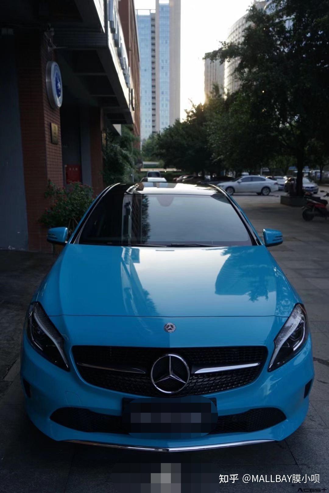奔驰a200改色迈阿密蓝浪起来才最帅