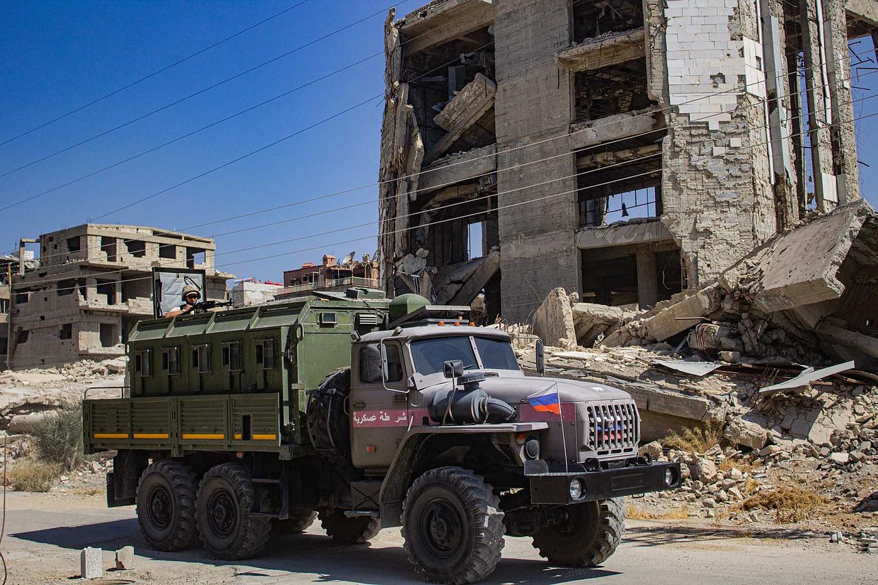 在叙利亚执勤的Камaз-43502"巡逻"(Патруль)装甲车,载员10