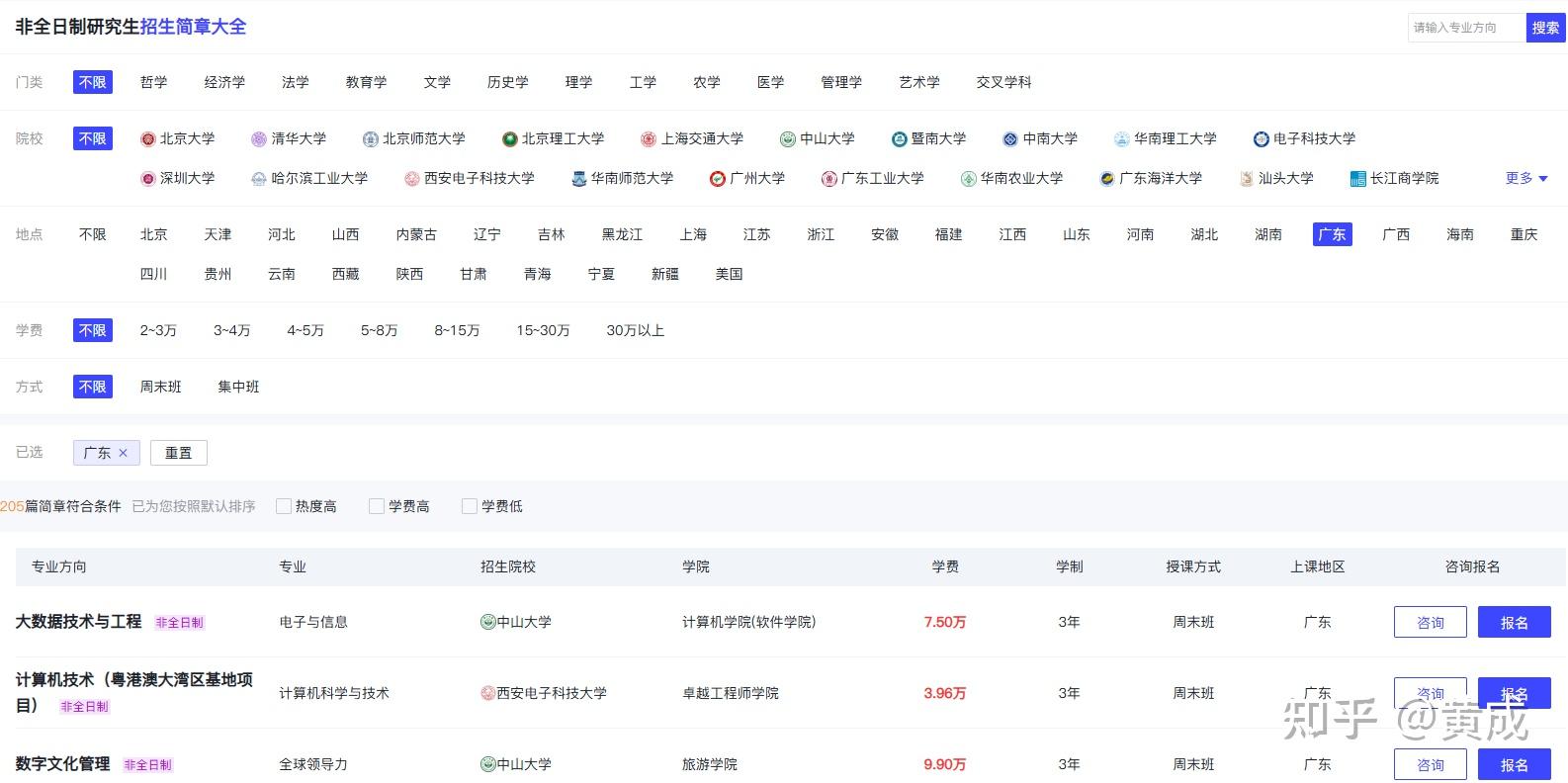 2026年广东地区非全日制研究生招生院校专业汇总！附报考条件及时间流程 - 知乎