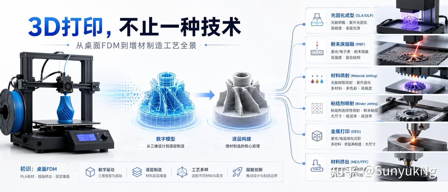 3D打印不只是FDM:一篇文章看懂主流3D打印技术路线