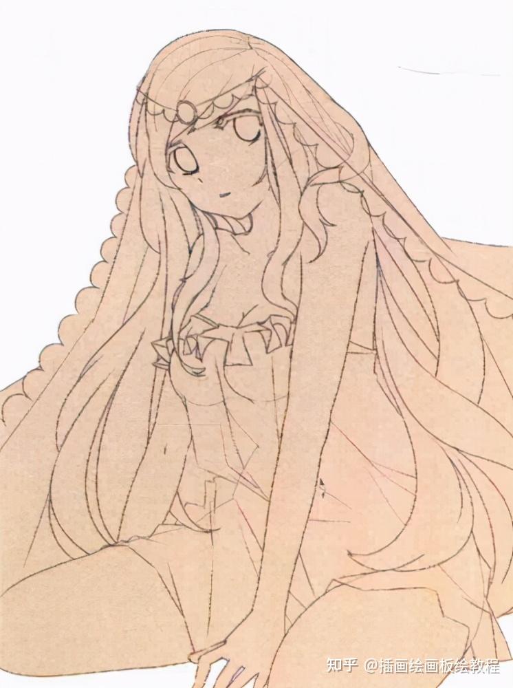 绘画教程动漫人物动态怎么画轻松画出可爱少女坐姿画法技巧