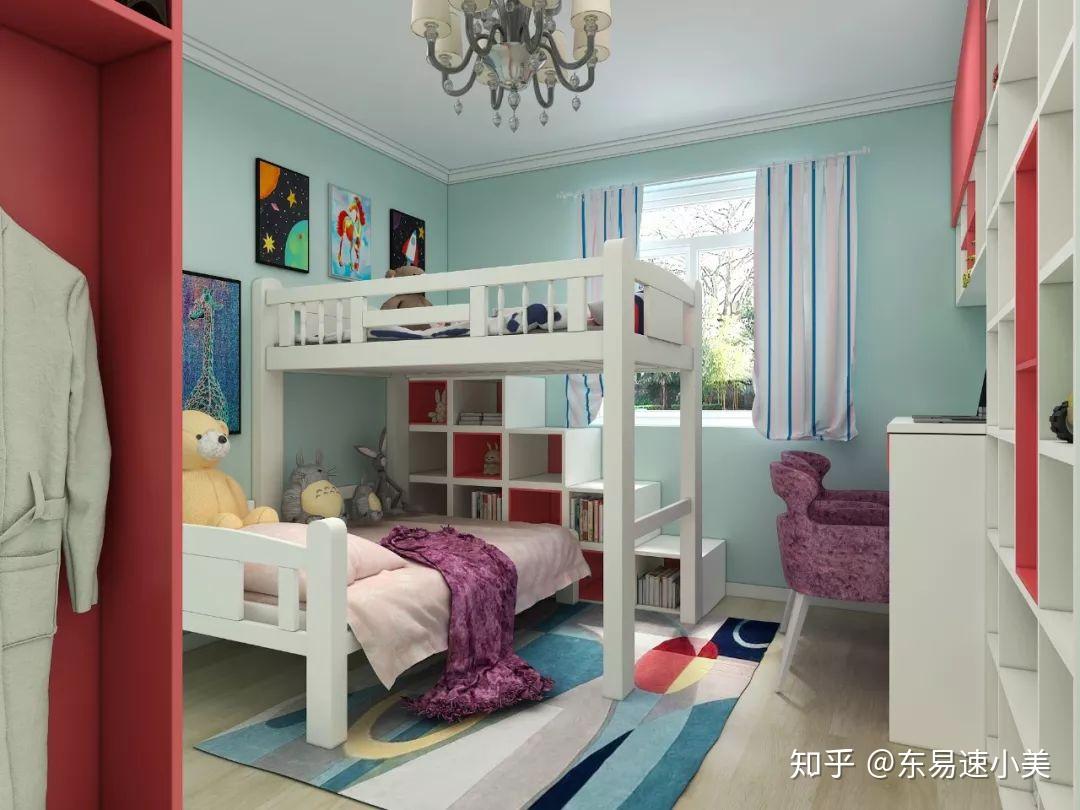二孩时代怎么布置儿童房？一间房间就够了 - 美范儿设计效果图 - 每平每屋·设计家
