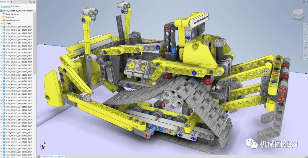 工程机械42028lego机械组推土机拼装模型3d图纸xt格式
