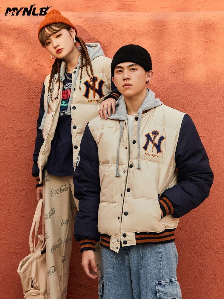 mlb ny冬季pu皮刺绣连帽棒球服 - 知乎