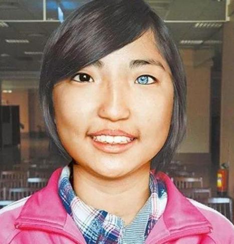异色瞳的中国人图片