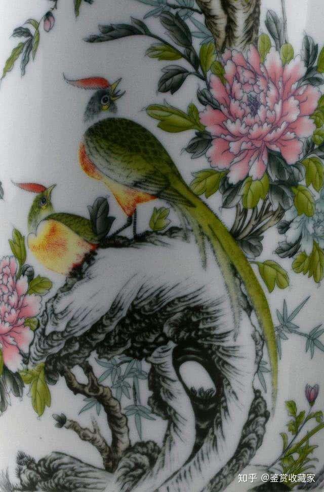 毛瓷粉彩花鸟纹灯笼尊