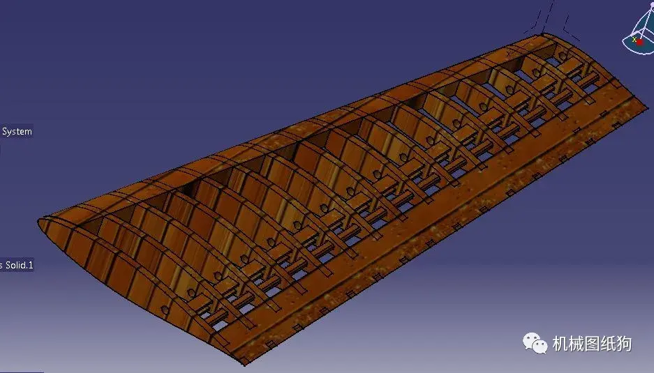 工程机械后掠机翼模型3d图纸stp格式