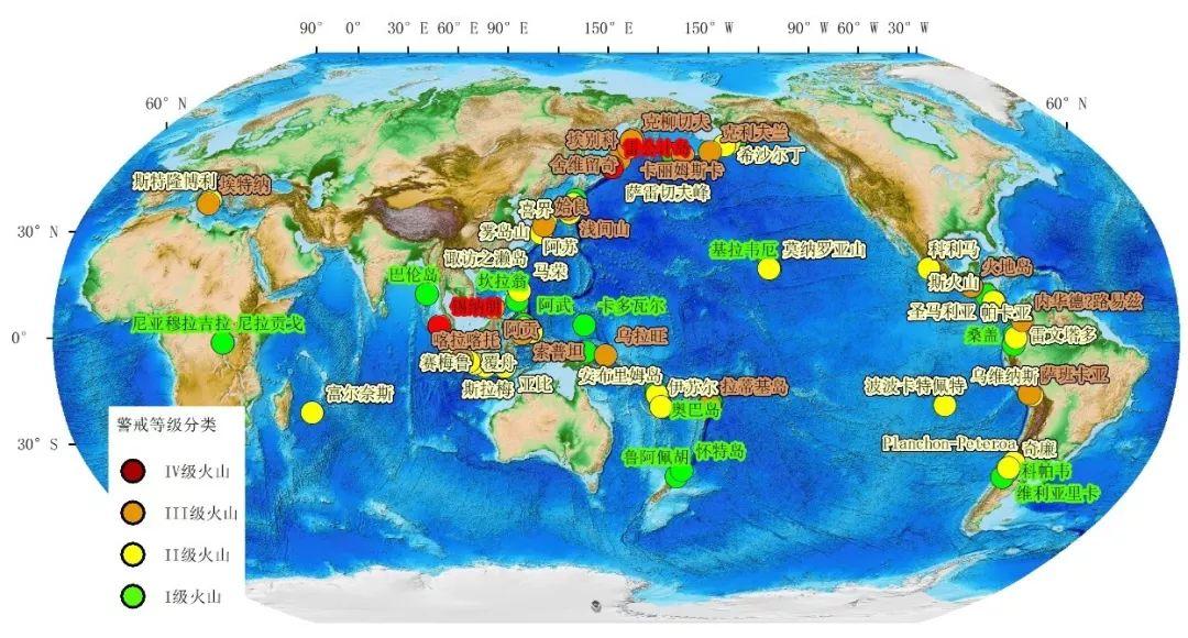 菲律宾以及中南美洲等地区最为密集;另有一些活火山分布