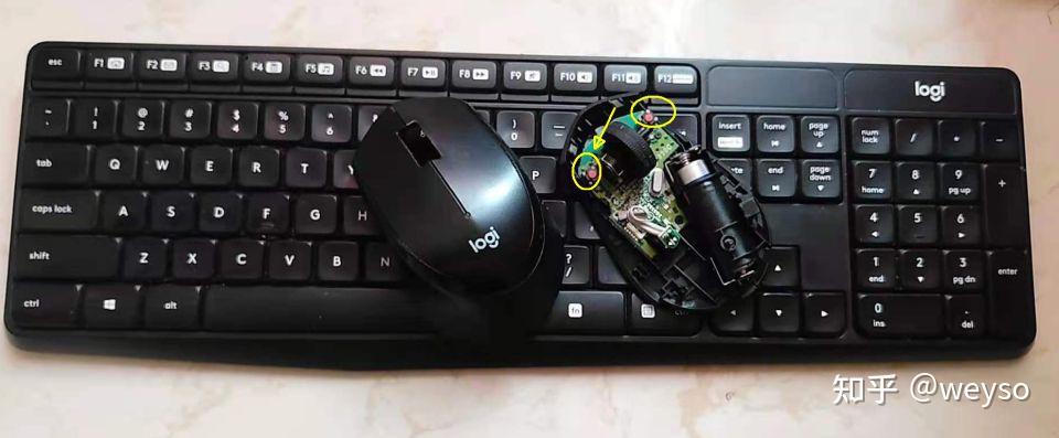 罗技mk315鼠标键盘套装m330c鼠标故障拆解