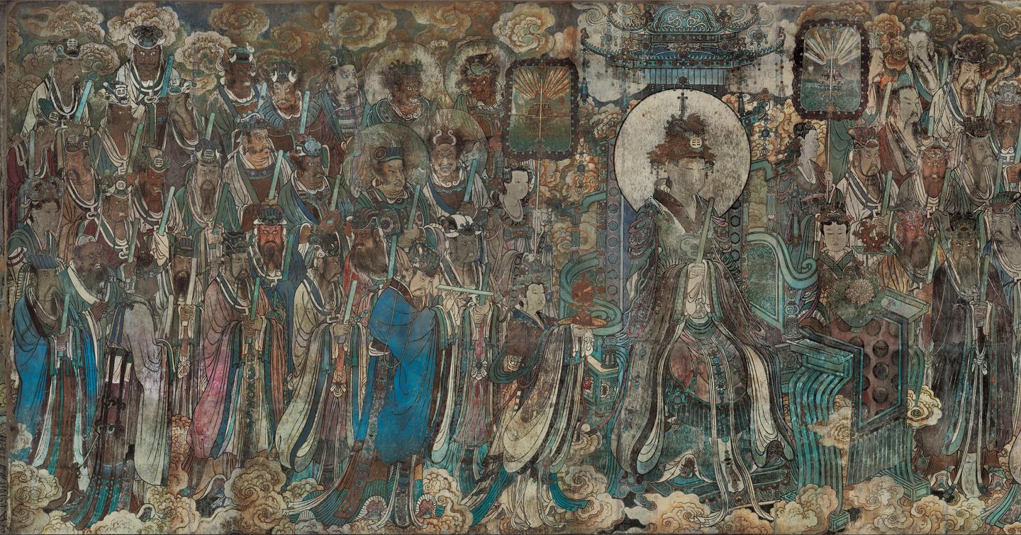 山西永乐宫三清殿-元代壁画《朝元图》:290位神仙,浩荡朝拜道祖,满壁风生星起【整幅分段-高清超大全景图下载】 - 知乎