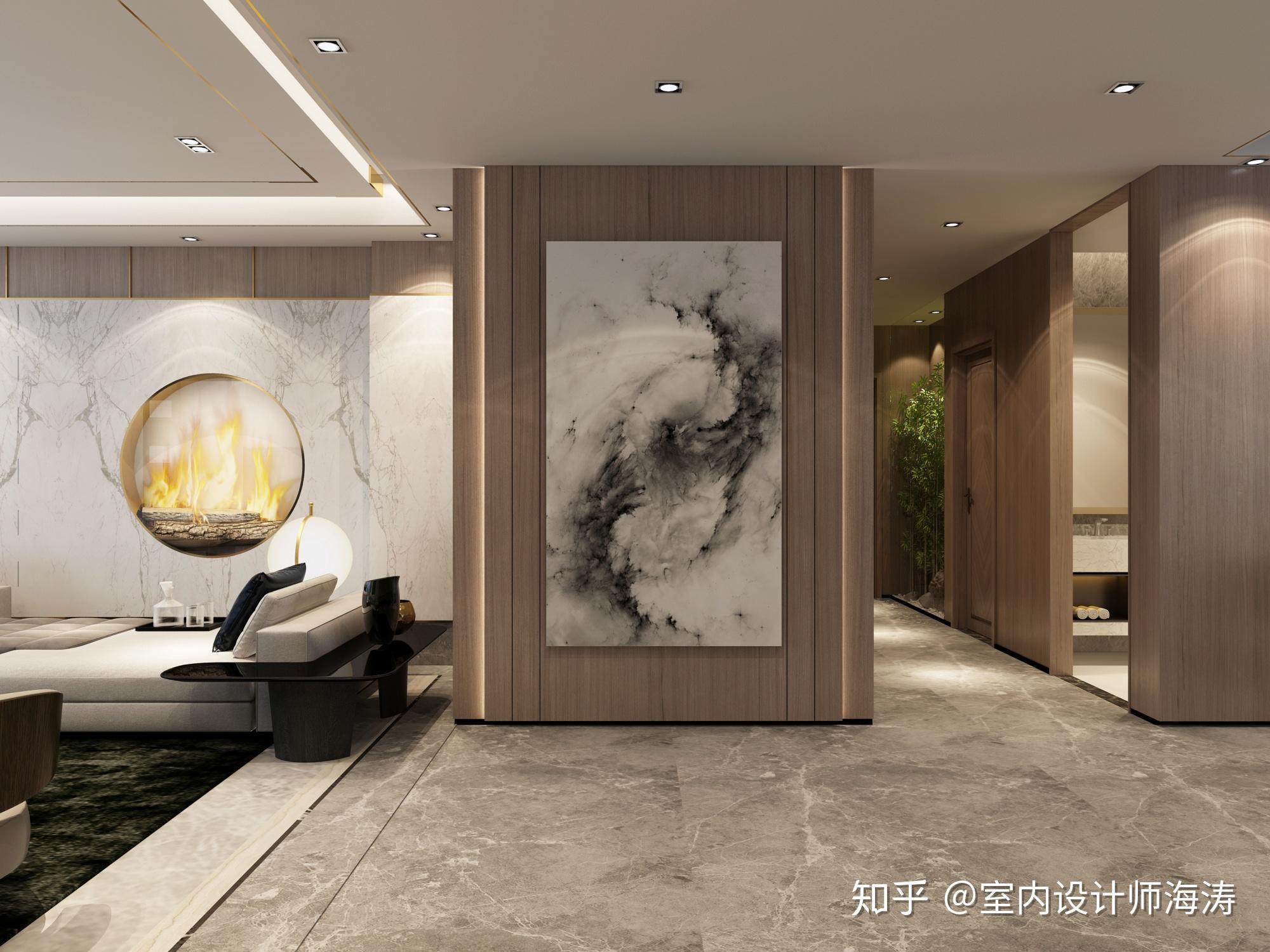 济南漫山香墅麓府240平大平层装修设计新中式风格效果图赏析