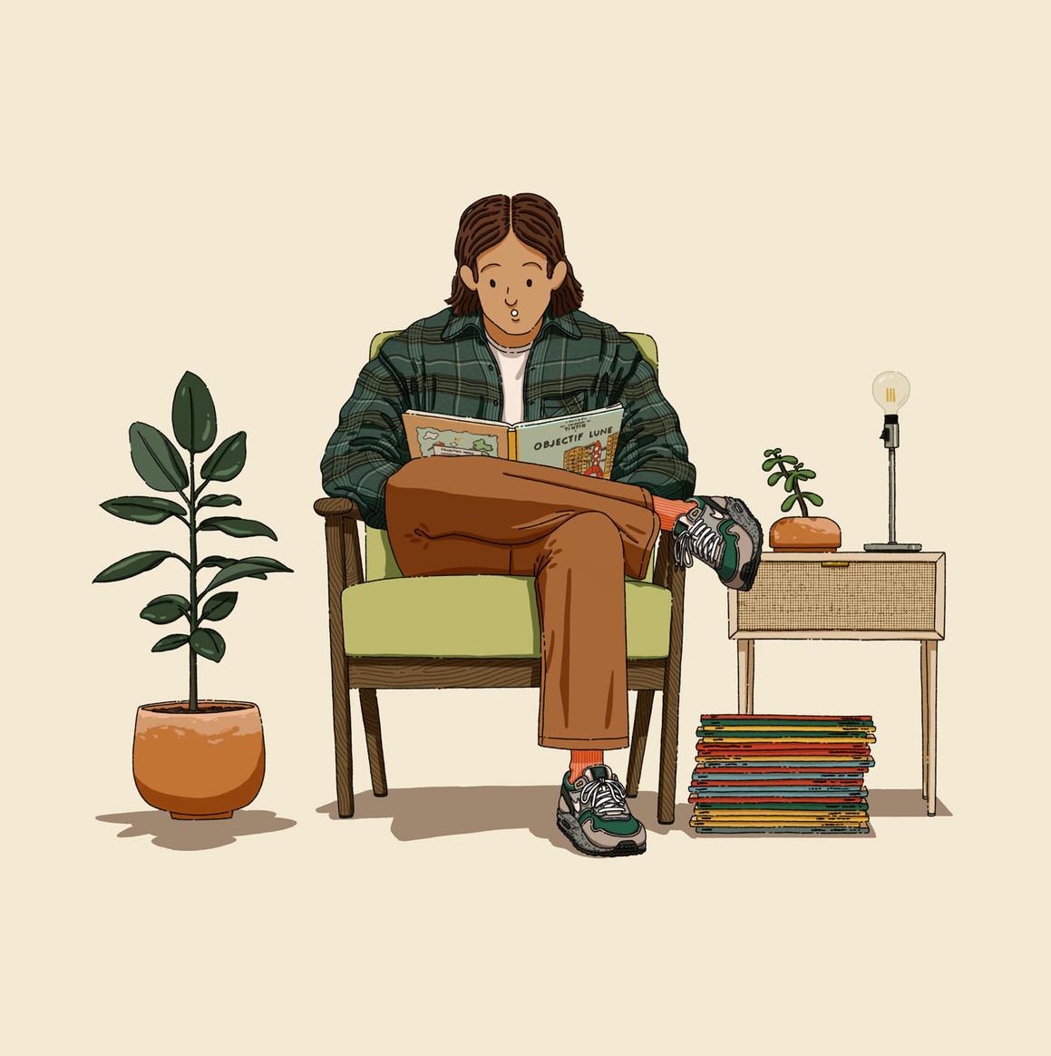 源于生活人物场景插画