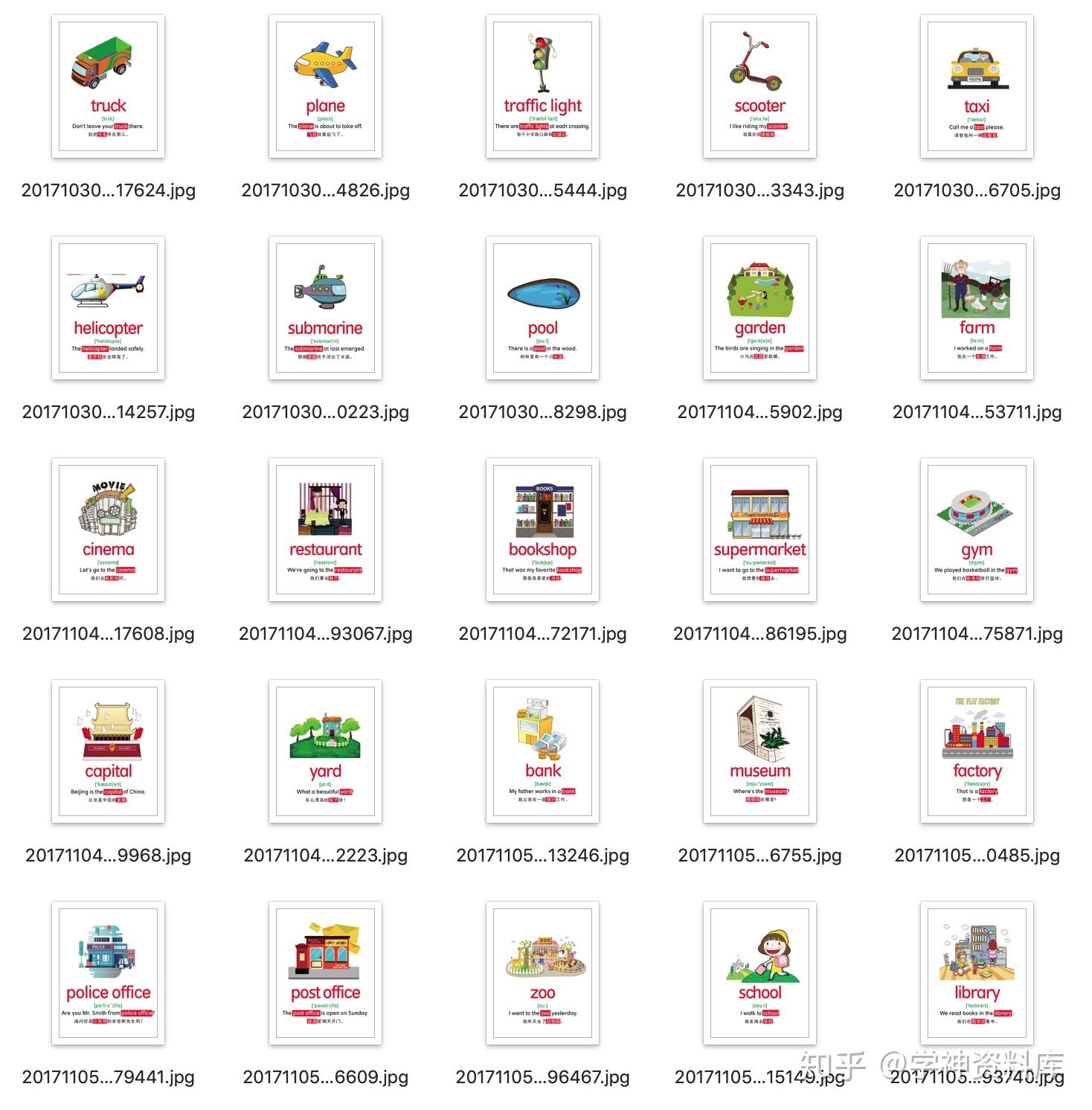 少儿英语单词卡片，1260张，有音标，有例句，可直接打印 - 知乎