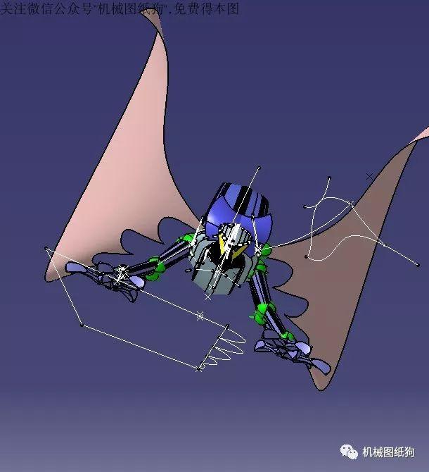 精巧机构机械恐龙飞龙模型3d图纸igs格式