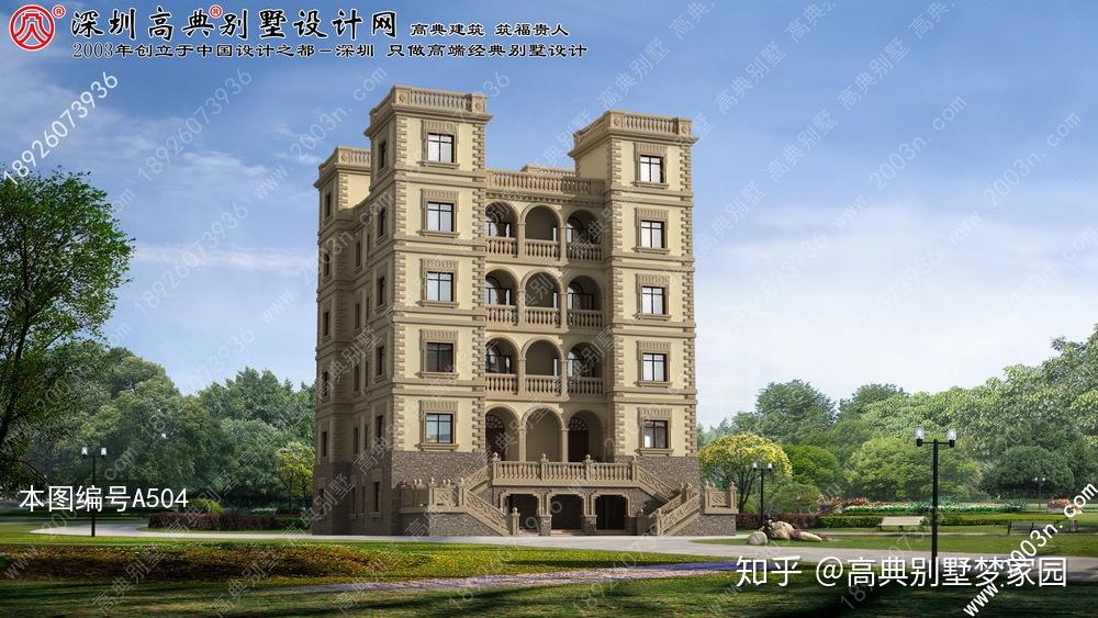 豪华气派农村六层别墅效果图 - 知乎