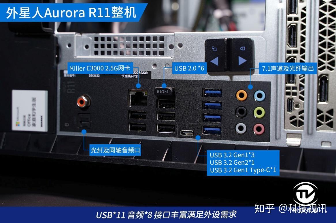 来到外星人aurora r11的后部,可见其主板与显卡的安排仍旧采用了传统