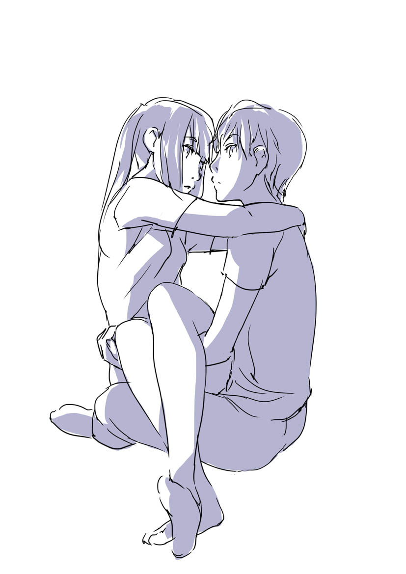 情侣之间的小互动人体比例基础练习素材板绘练习教程