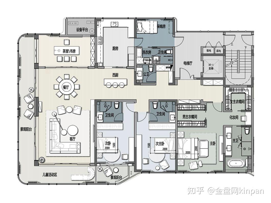 210㎡以上大平层户型设计,布局+趋势解读 - 知乎
