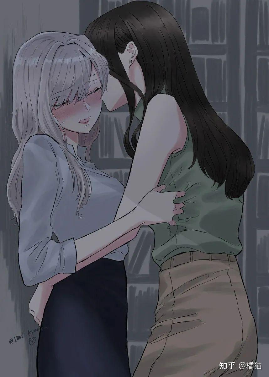 橘墙安利绝美画风的百合美图女孩子之间的贴贴太美好了