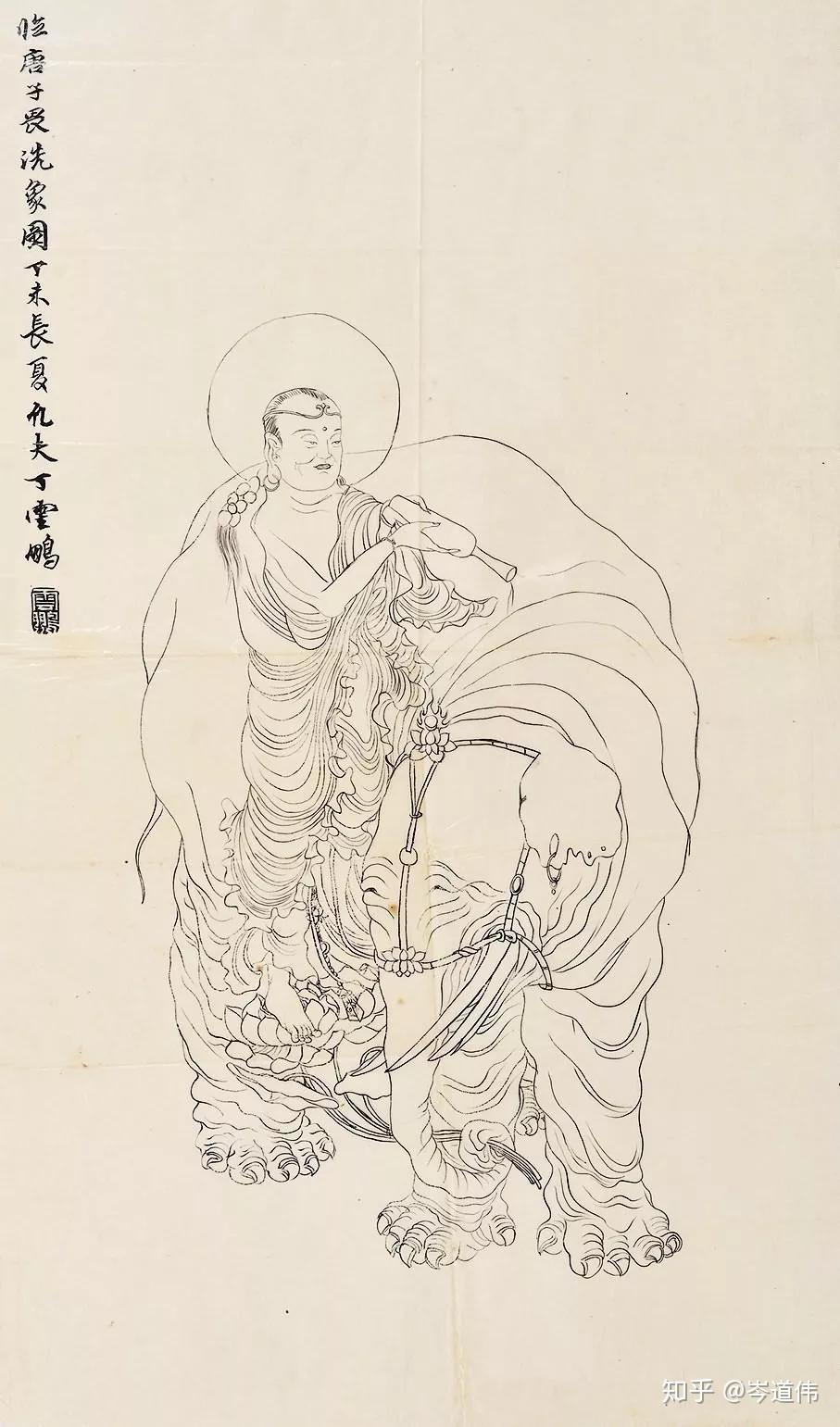 丁云鹏《罗汉图四帧,纸本镜心,23×31cm×4,明