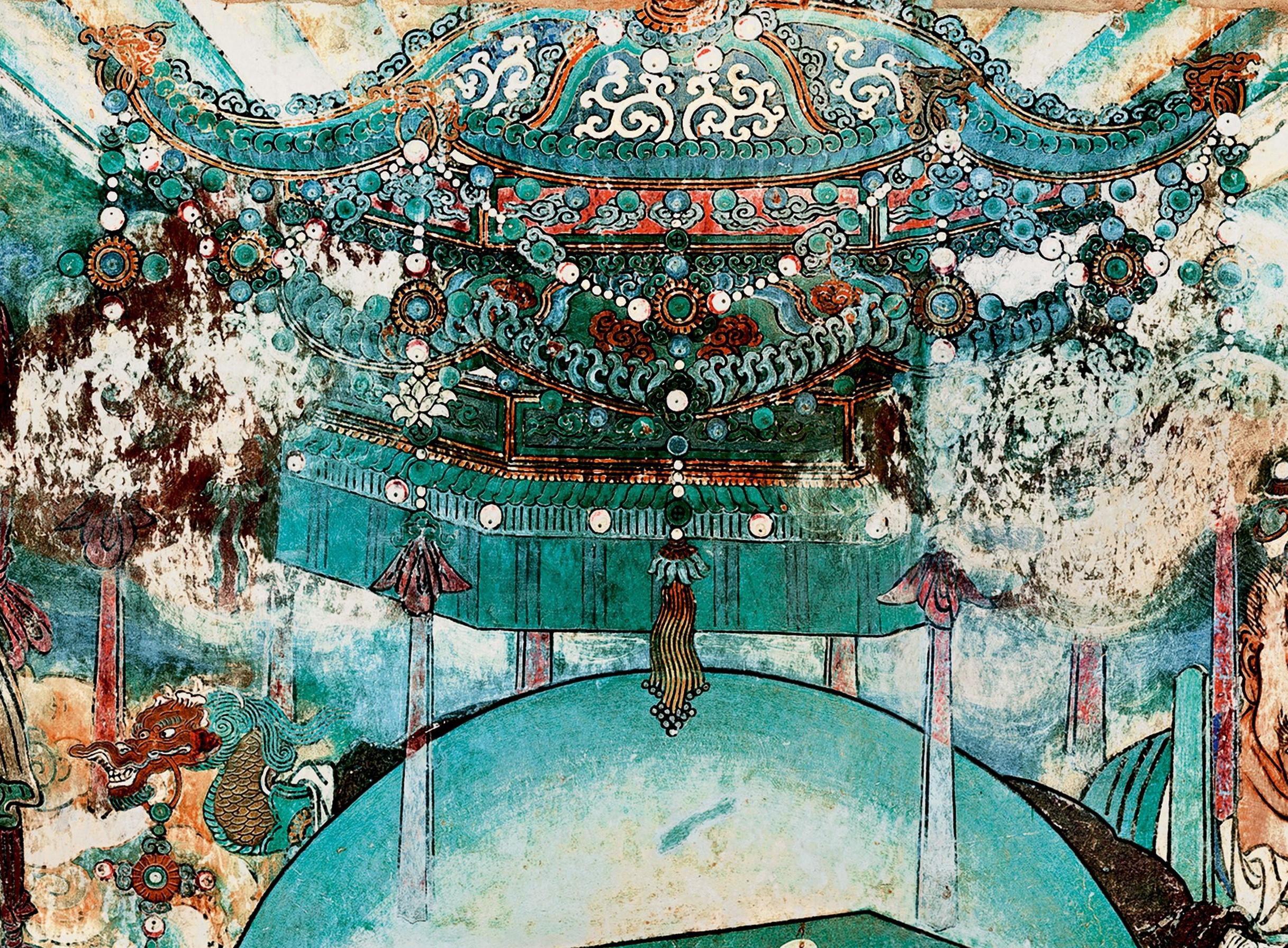 山西永乐宫三清殿-元代壁画《朝元图》:290位神仙,浩荡朝拜道祖,满壁风生星起(3)紫微大帝【高清超大图】 - 知乎