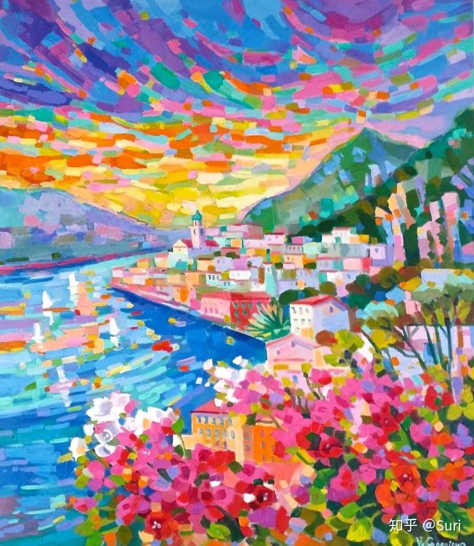保加利亚艺术家万尼亚画作色彩和谐缤纷