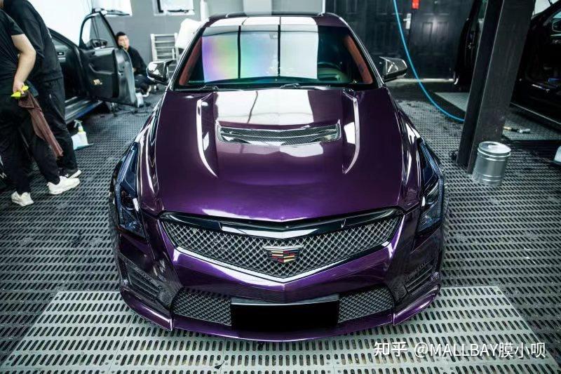 膜呗改色膜案例:凯迪拉克ats-l改色威尼斯紫 浪漫的感觉来了 - 知乎