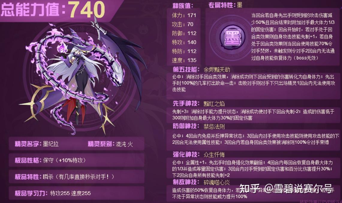 赛尔号黑夜三女神墨纪拉精灵解析回合被消除触发概率焚烬
