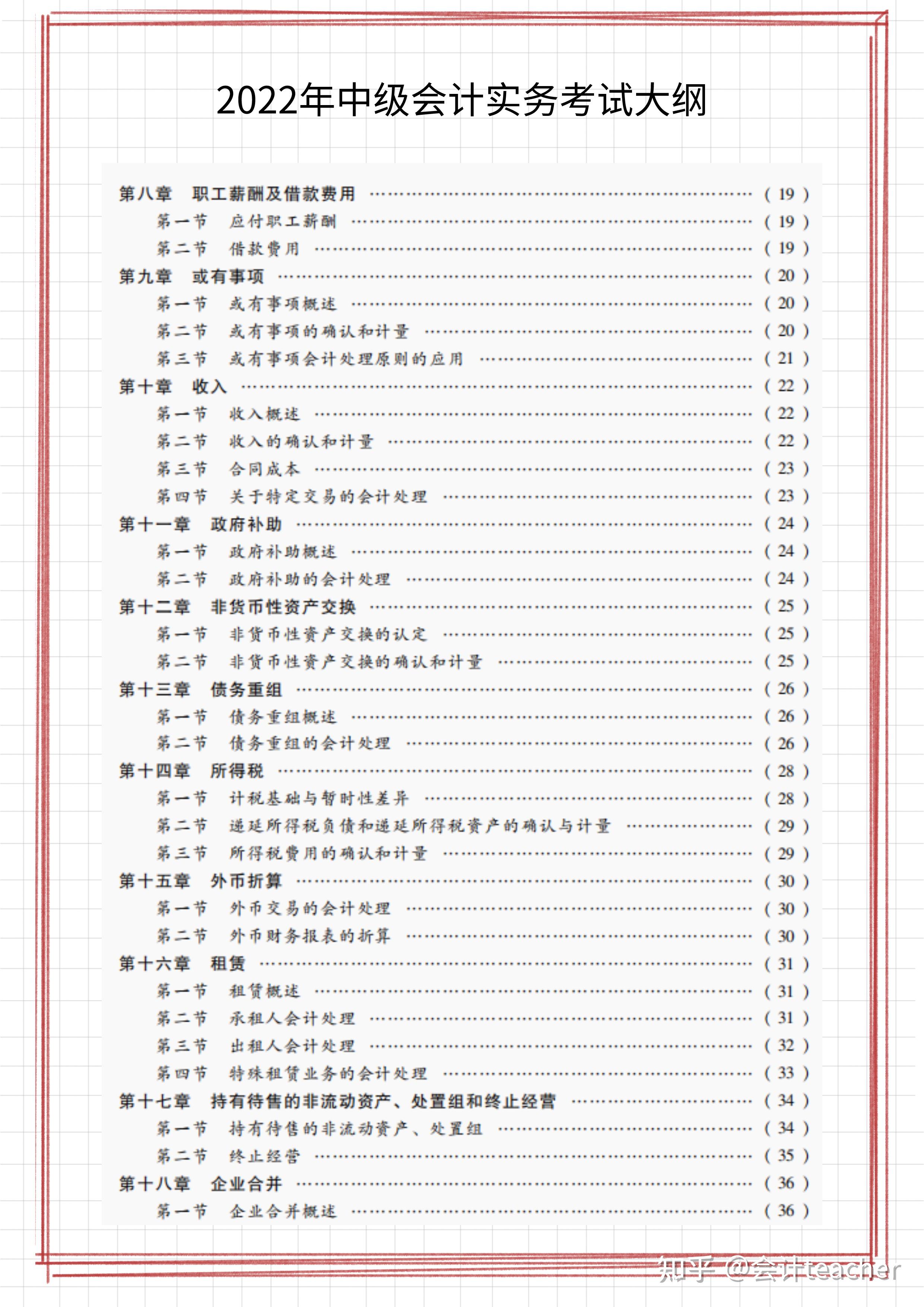 上述既是2022年中级会计考试大纲的最新内容了,有关章节变化的