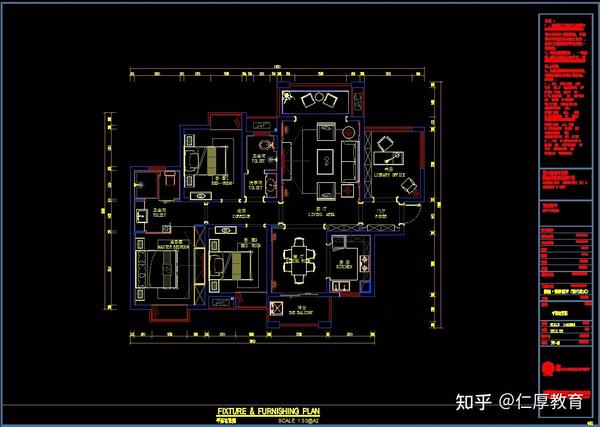一套完整规范的室内CAD施工图与效果图分享【全套】 - 知乎