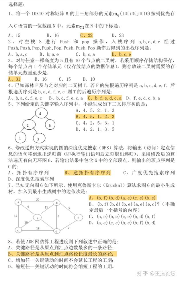 2020年408真题和参考解析
