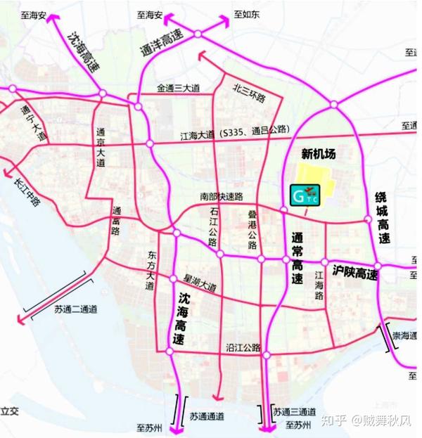 南通新机场二甲位置图新机场位于通州区二甲镇和三星镇交界处与海门四