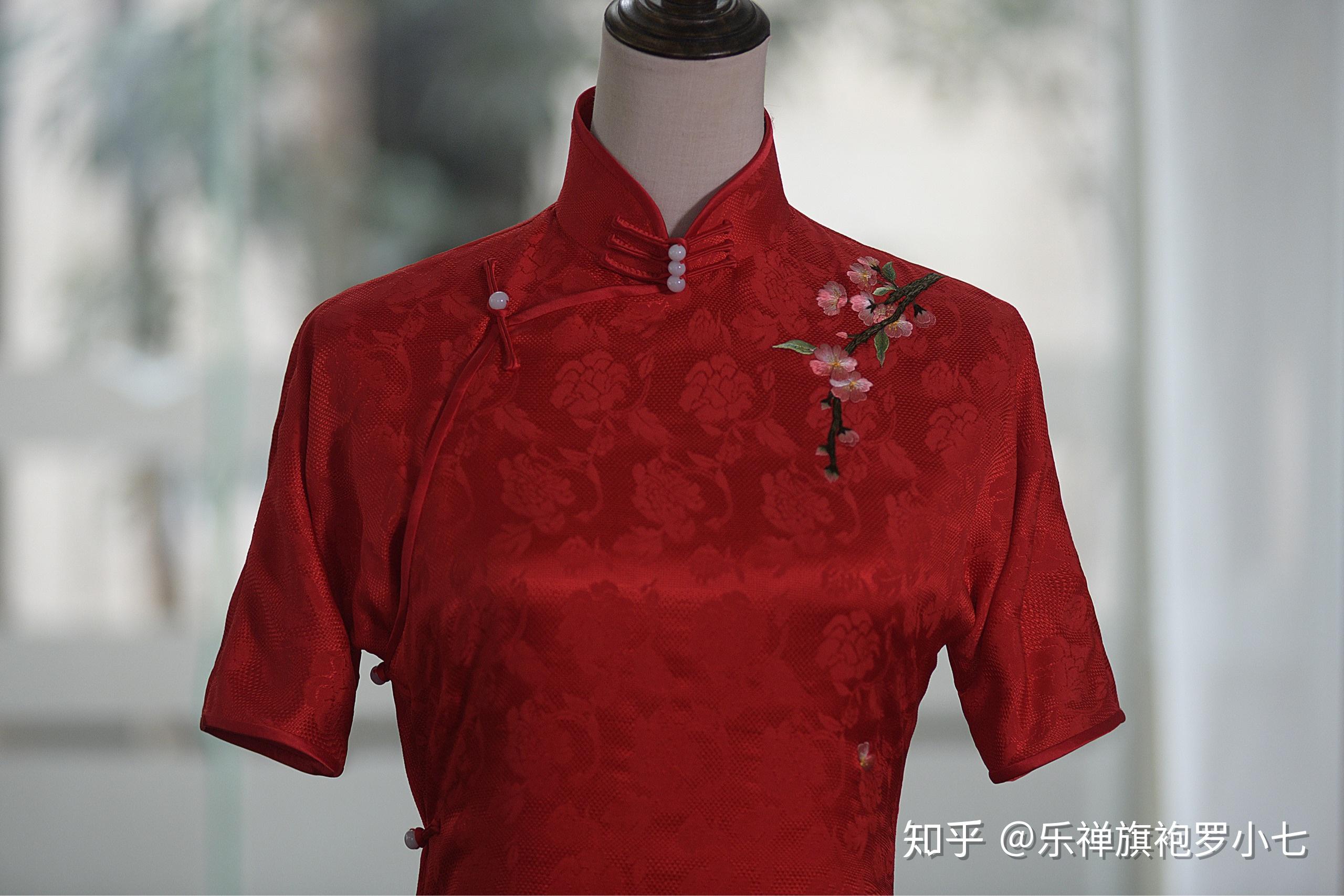 太高级蜀绣花罗敬酒服旗袍