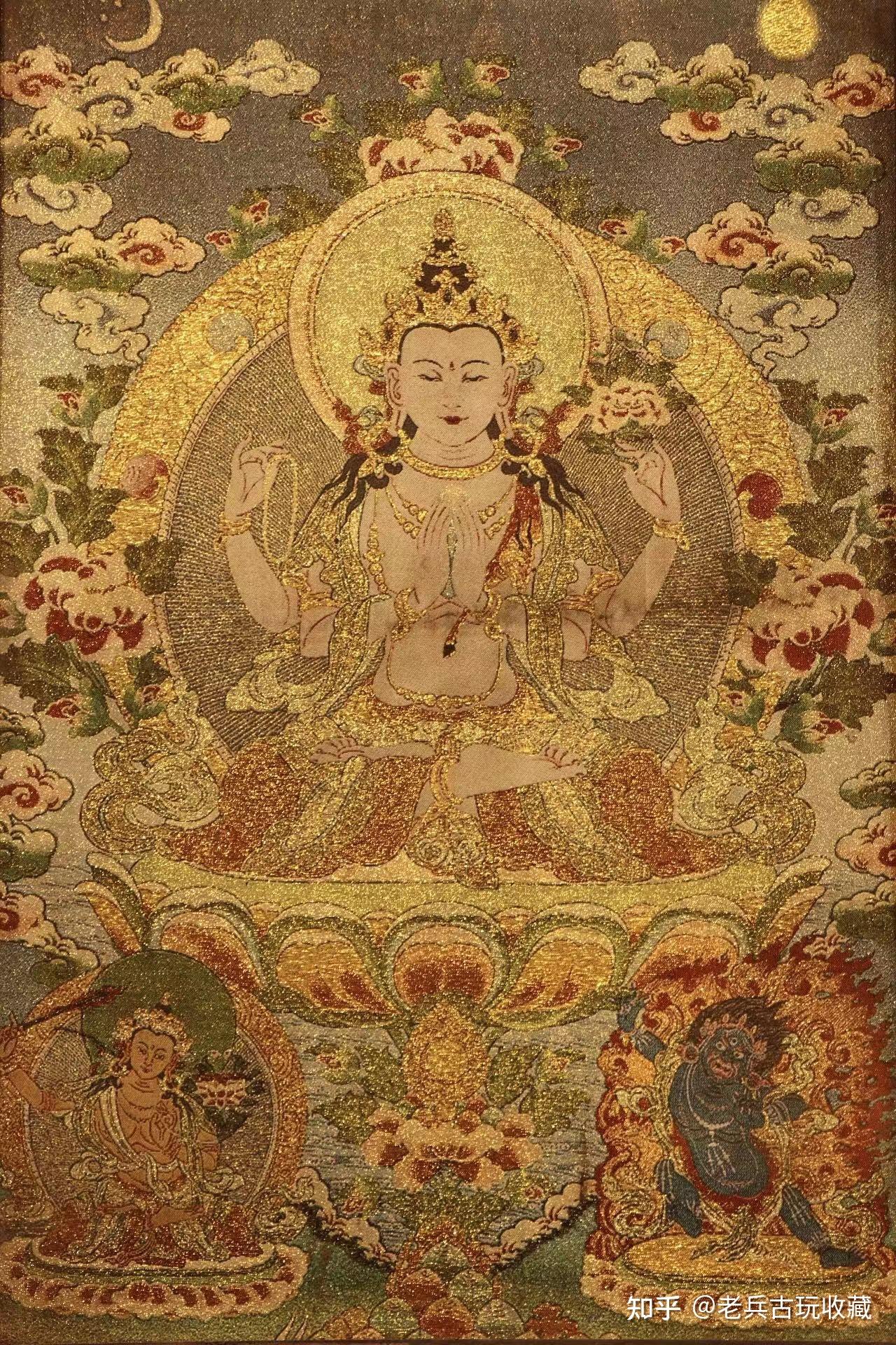 旧藏丝织61四臂观音唐卡