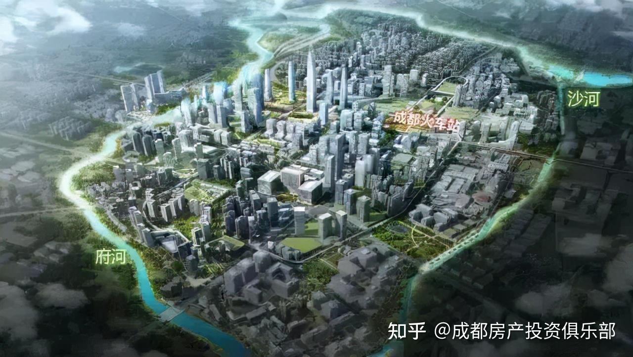 北路为轴线,锦江,沙河,小沙河三河环抱,联动中央公园,荷花池,五块石