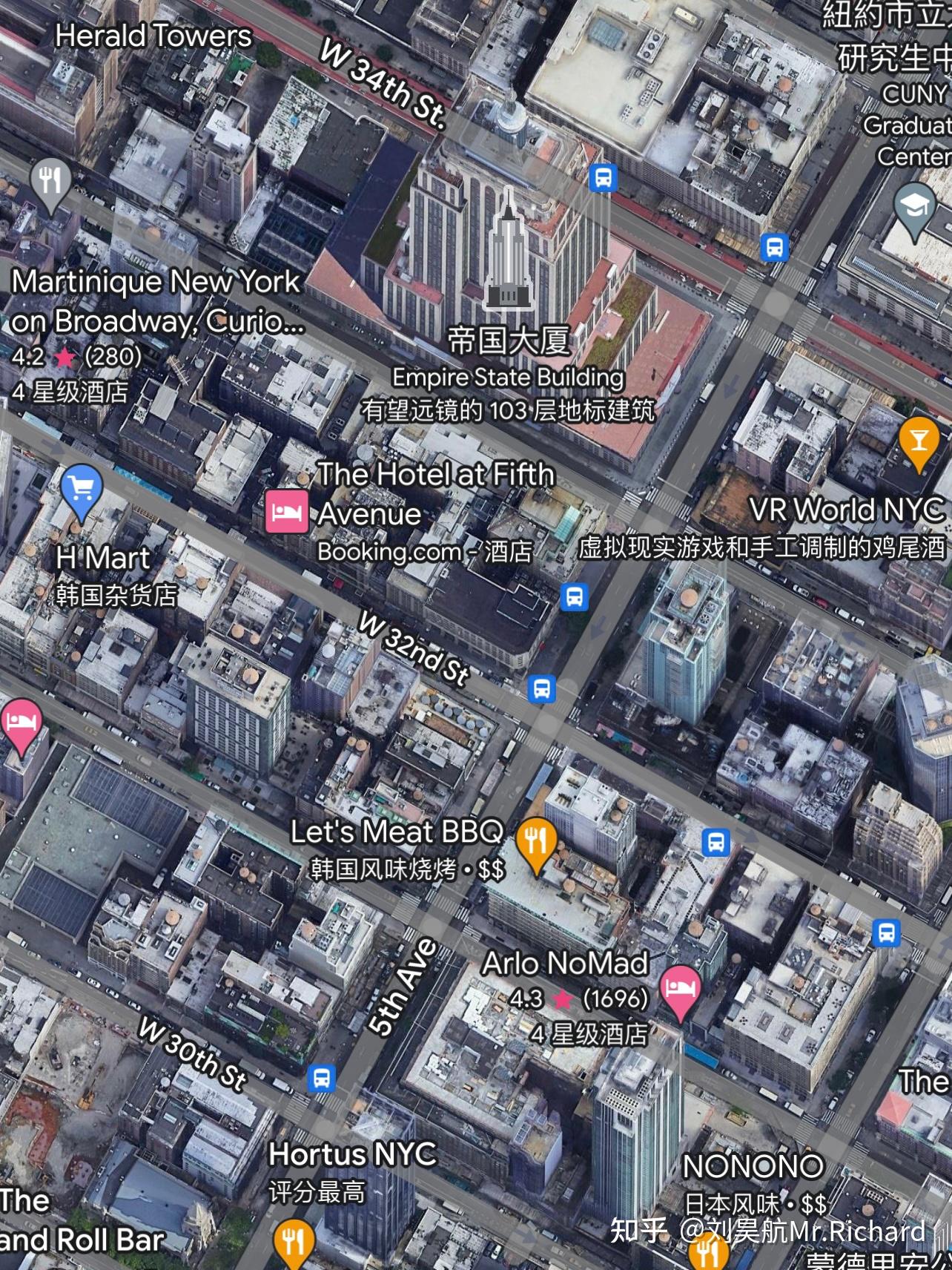 卫星地图俯瞰纽约曼哈顿 - 知乎