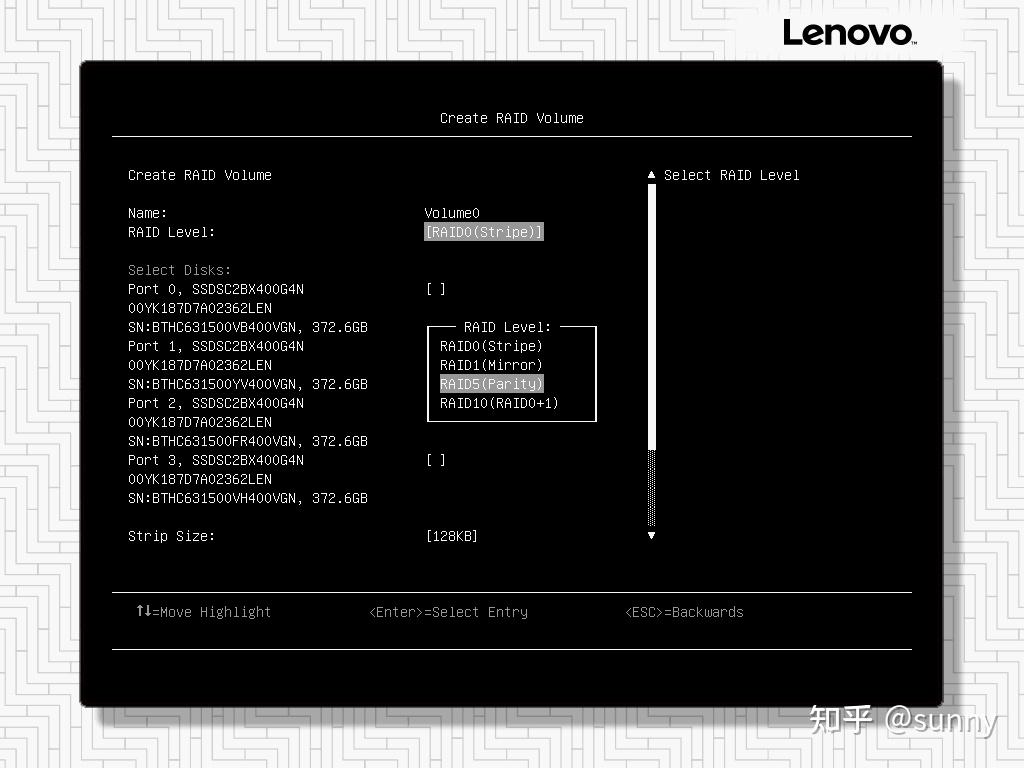 ThinkSystem及System x联想服务器配置板载RSTe SATA RAID阵列的基本操作 （转） 知乎