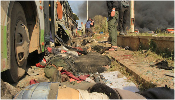 经停rashidin的时候,遭遇了袭击,救援人员赶到的时候现场已经尸横遍野