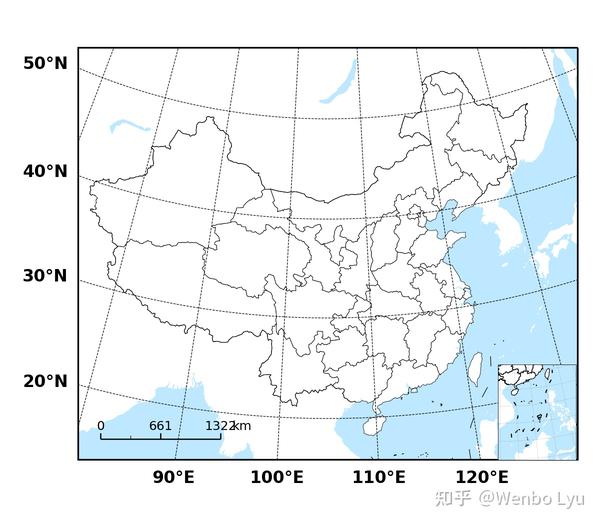 (cartopy系列案例1)绘制带有经纬网和九段线的标准中国地图 - 知乎