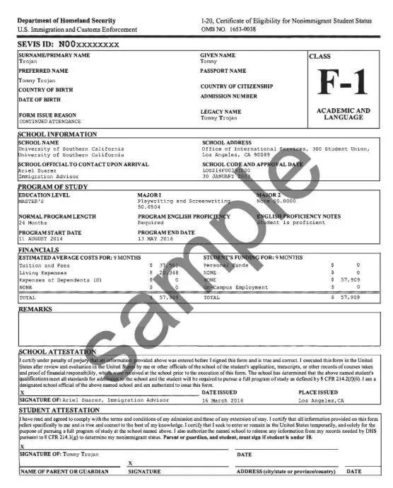 Sevis Form Sample I-20 / SEVIS / DHS / DSO这些眼花缭乱的词汇其实和你紧密相关 - 知乎
