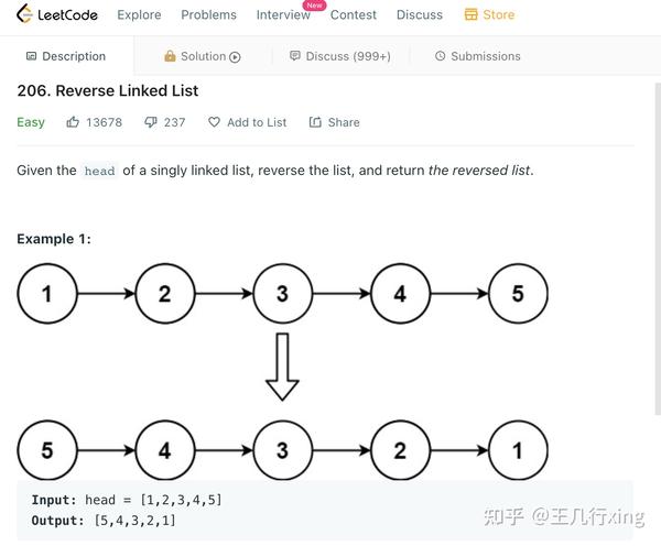 【Python-转码刷题】LeetCode 206E 翻转链表 Reverse Linked List