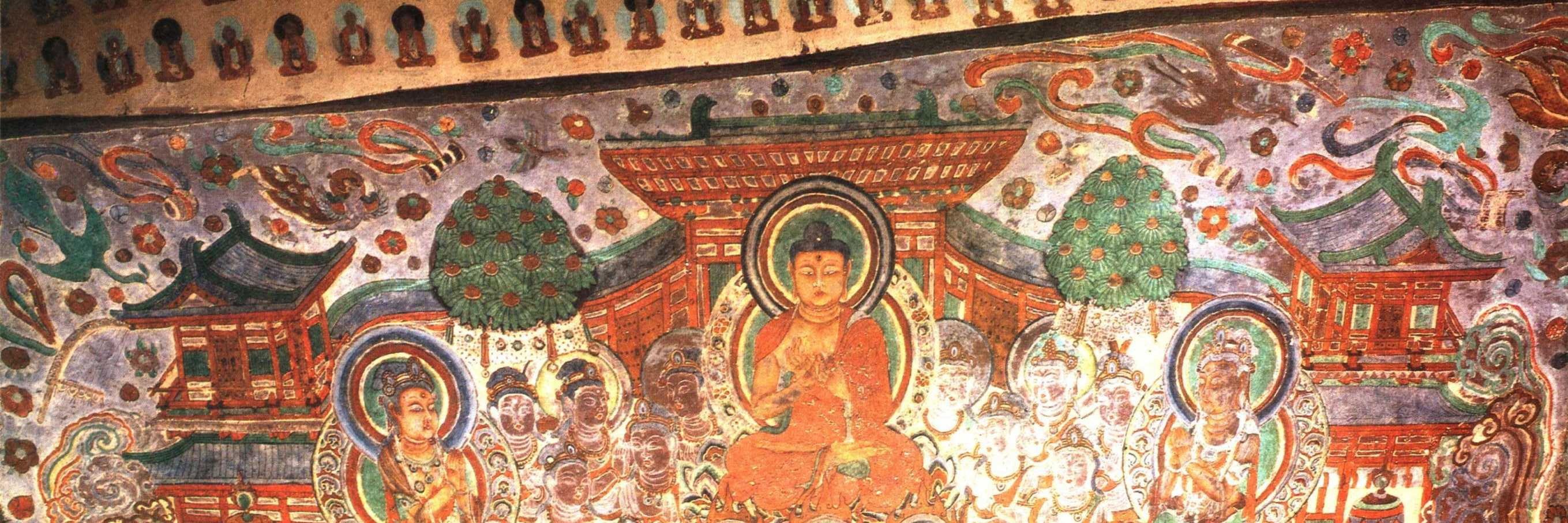 【神游千年,大美敦煌】盛唐-225窟"三世佛":北壁-涅槃卧佛,南壁-阿