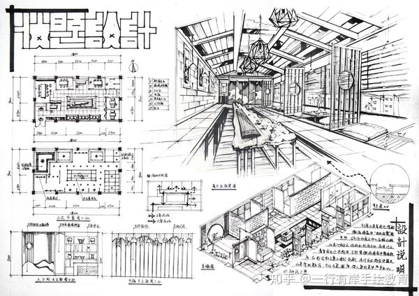 一行有岸考研2021全年陪同班学员作品(茶室快题)