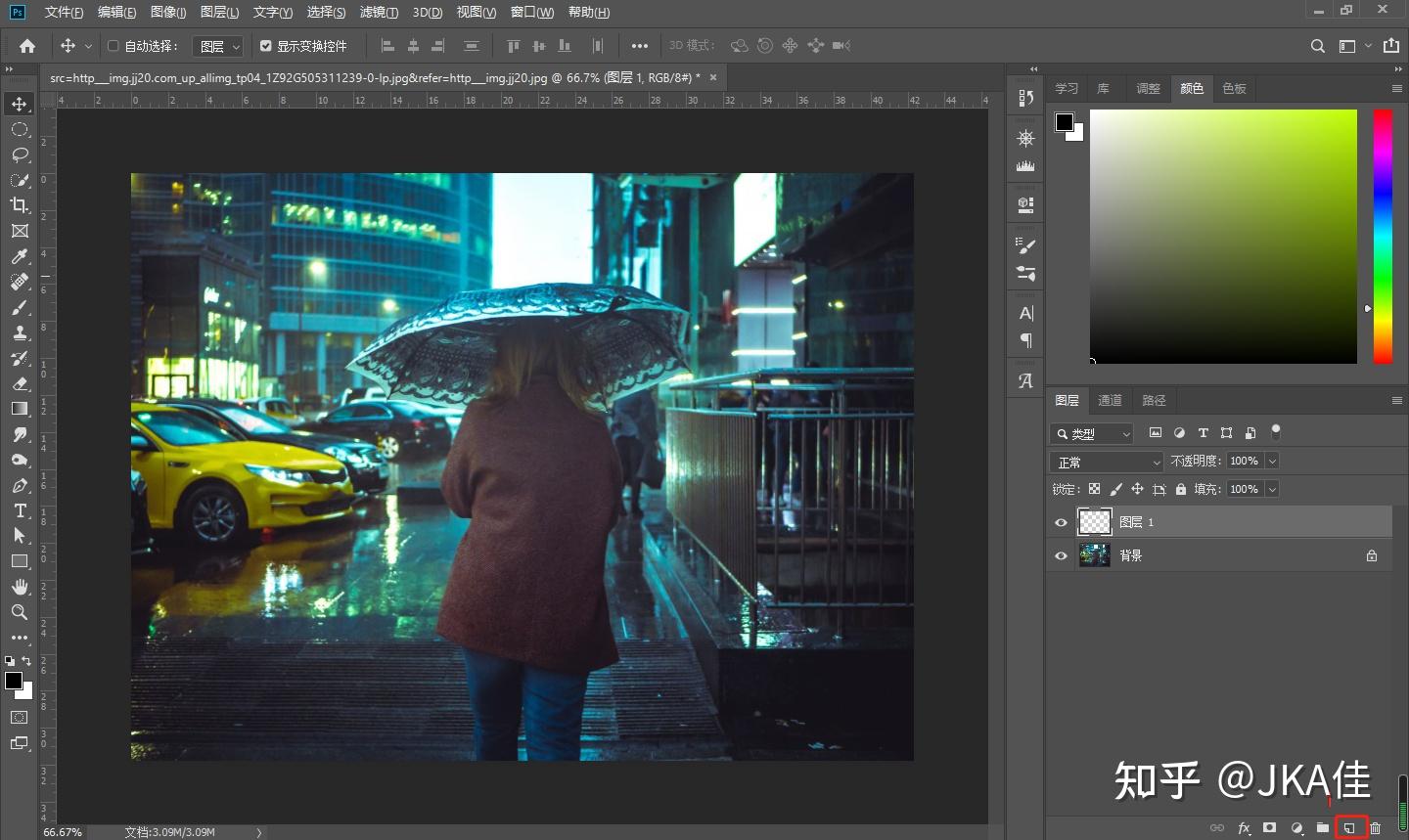 ps教程图片增加下雨效果飘扬的细雨