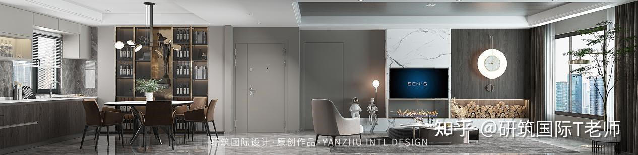 120㎡现代简约三口之家｜调整布局 满足一家三口学习和工作的需求 - 知乎