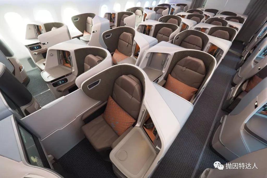 新加坡航空b787-10商务舱,转自the points guy座椅分布:– 宽体机:1