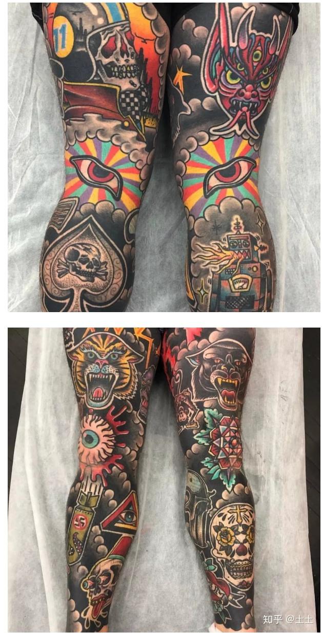 old school满背利用小图案填满在视觉上稍显奇怪,满背建议用一个完整