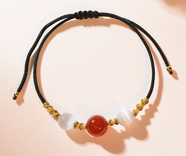 1,红玛瑙项链女红豆相思豆项链