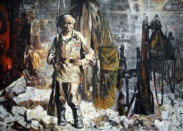 二战油画士兵图片